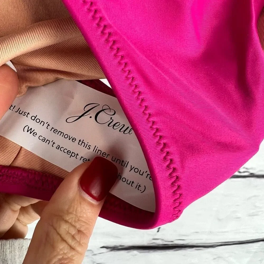 J.Crew Women's High-Leg Bikini Bottom Pink Size xxL Eco-Friendly‎ Swimwear NWT